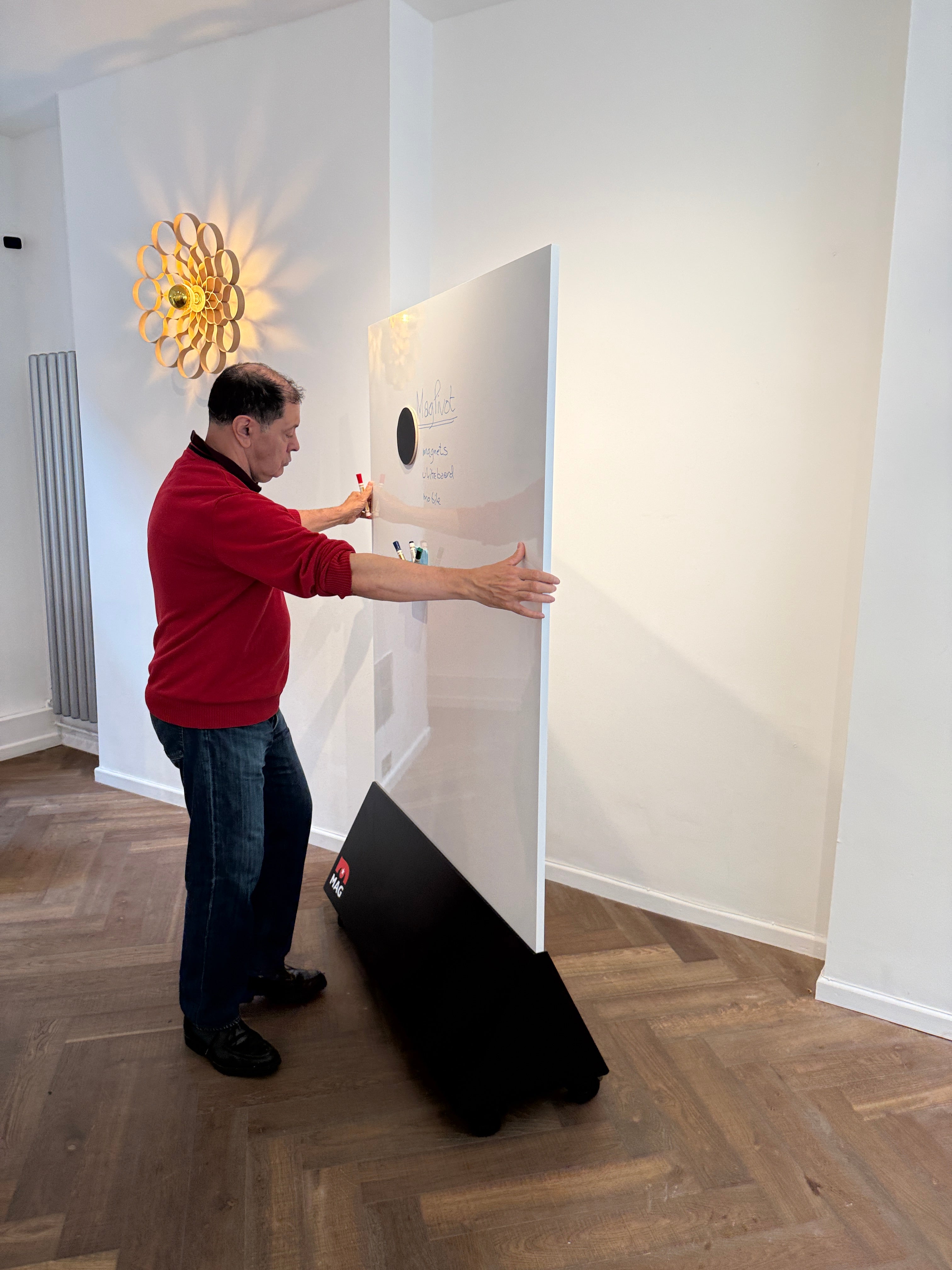 MagPivot™ Freestanding Magnetic Whiteboard on Wheels