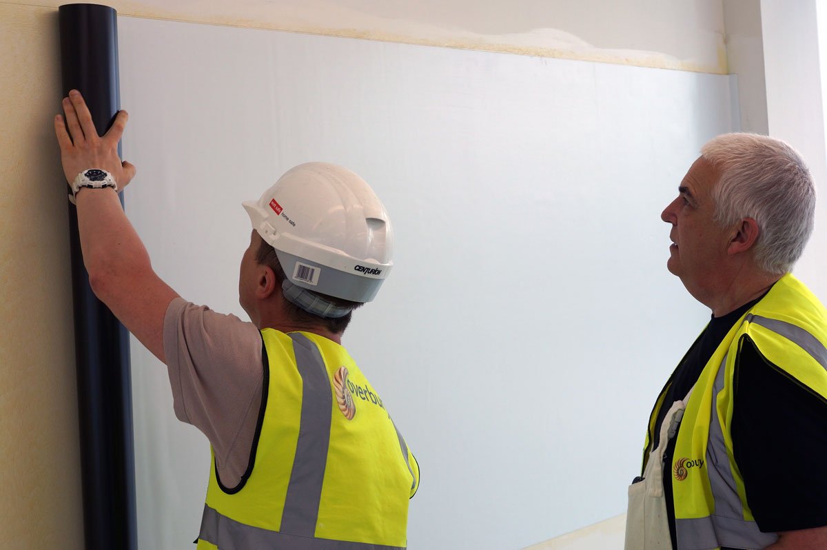 MagWrite being installed using MagVOV adhesive by contractor