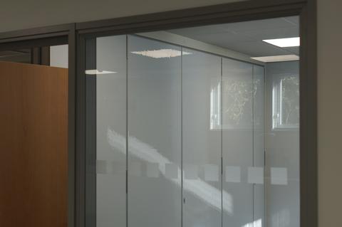 MagWrite Gloss applied to office collapsible panels